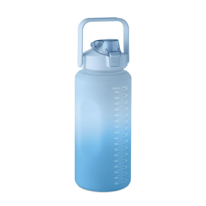 Gourde promotionnelle RPET 2 L avec paille Activate Max Bleu royal